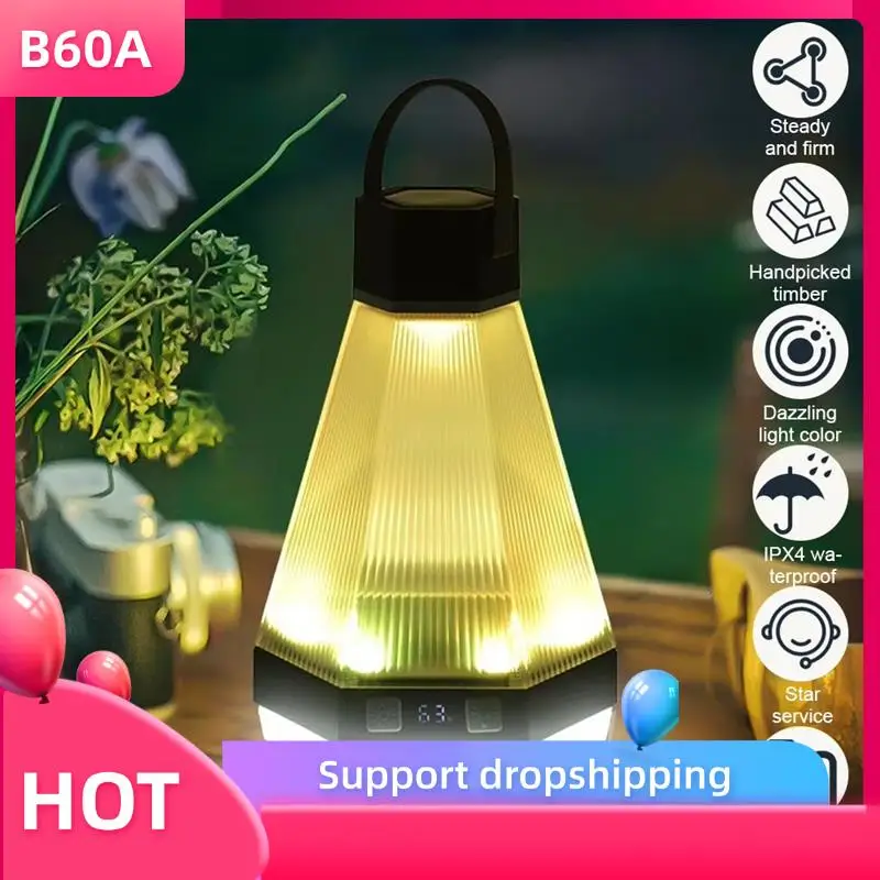 

B60A Rechargeable LED Camping Light,Outdoor Hanging Atmosphere Lamp With Adjustable Brightness,Ideal For Camping Use
