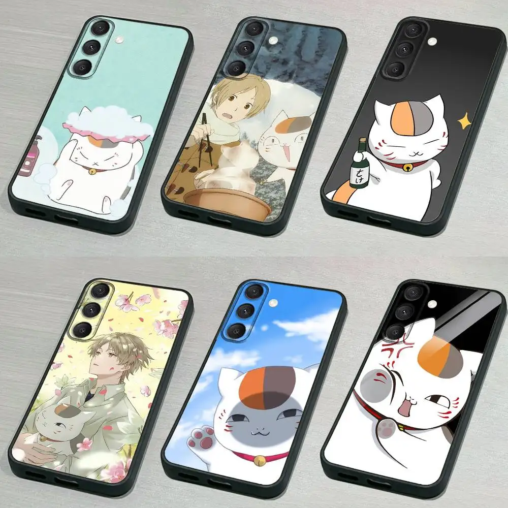 حافظة هاتف Natsume Y-yuujinchou Nyanko لهاتف سامسونج S 25,24,23,22,30,21,10,9,Ultra,Plus,Lite,FE,4,5G حافظة ناعمة سوداء