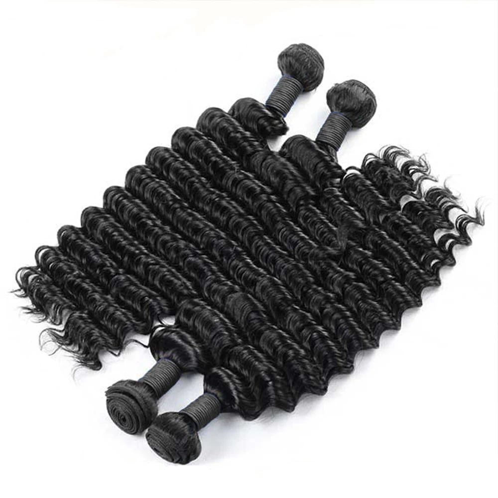 Deep Wave Bundles Human Hair Brazilian Remy Hair Deep Wave Hair Weave Bundle 10A Grade Unprocessed Human Hair Bundle for Women