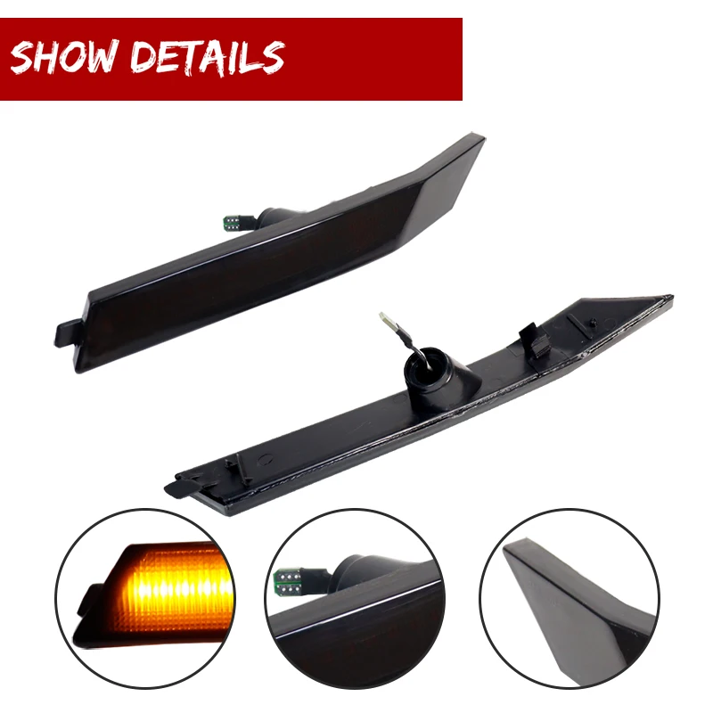 Amber / White LED Car Front Bumper Side Marker Turn Signal Lights Parking Lights For Ford Fusion & For Mercury Milan 2006-2009