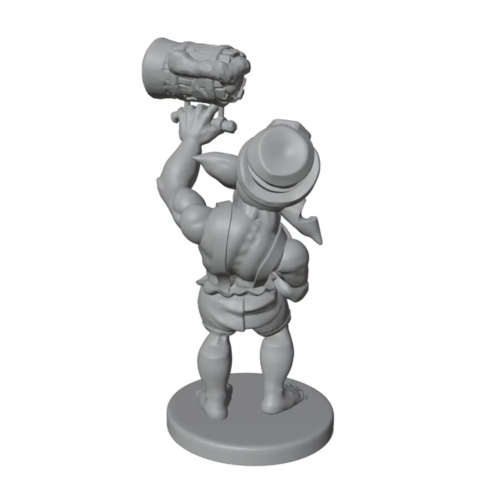 1/24/6 Standing tall with the barrel-shaped revelry goblin, tabletop game war figure, GK mini 3D printed model doll, Uncolored