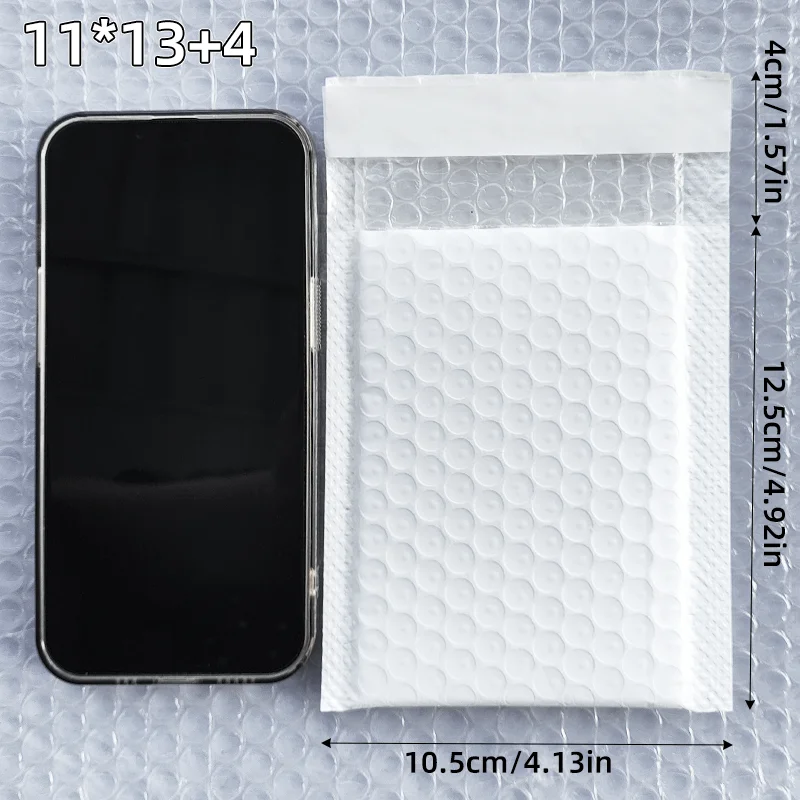 20 piezas sobres acolchados de burbujas autosellados blancos pequeños de 11x13cm para joyería, pendientes, Mini piezas artesanales, envío seguro