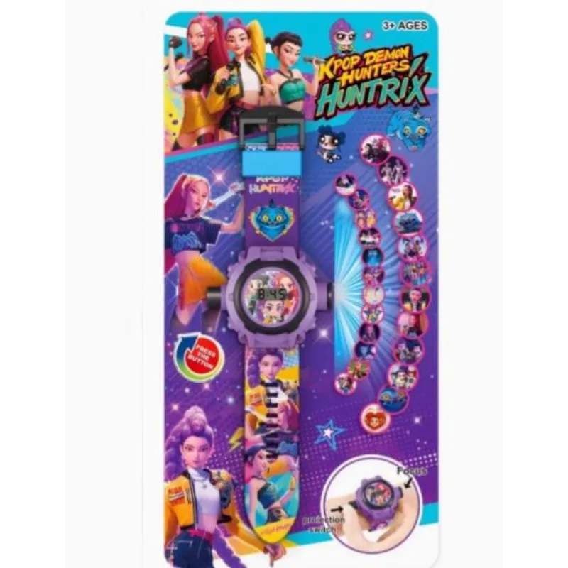 New Kpop Demon Hunter Girl Group Lumie Zoe Mira Projection Watch 24-Image Children's Electronic Luminescent Toy