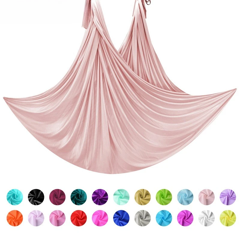 

Aerial Yoga Hammock Set 5m Medium Elastic Solid Color Suspender Yoga Studio Fitness Anti-Gravity Swing Belt Accessories