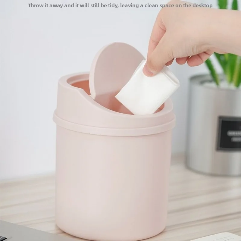 Neuer Mini-Desktop-Mülleimer mit Deckel, Kreativer Kleiner Abfalleimer für Zuhause Büro Schlafzimmer Wohnzimmer Küche