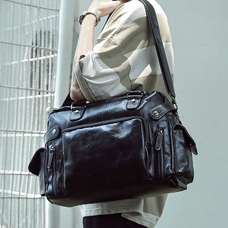 

Leather Men's Handbag Casual Crossbody Bag for Busin Travel Commuting oulder Bag with Cuter Carent And Zipper