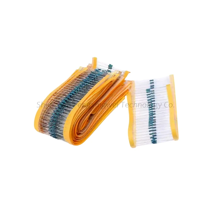 Metal o resistor do filme, 0.25W, 1 W, 4W, 1, 1,2, 1,5, 10, 12, 15, 100, 120, 150 ohms, R K, 1%, 1R, 1R, 1R2, 1R5, 10R, 12R, 100R, 1K, 10K, 100K, 0.1R-1M, 100 PCes, 100 PCes