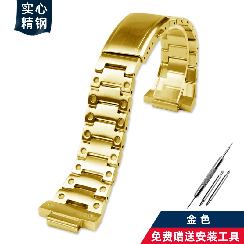 GM110 Stainless Steel Watch Band For Casio GM-110 Steel Band G-SHOCK Series GM110 Metal Watch Chain Silver Black Glod Bracelet