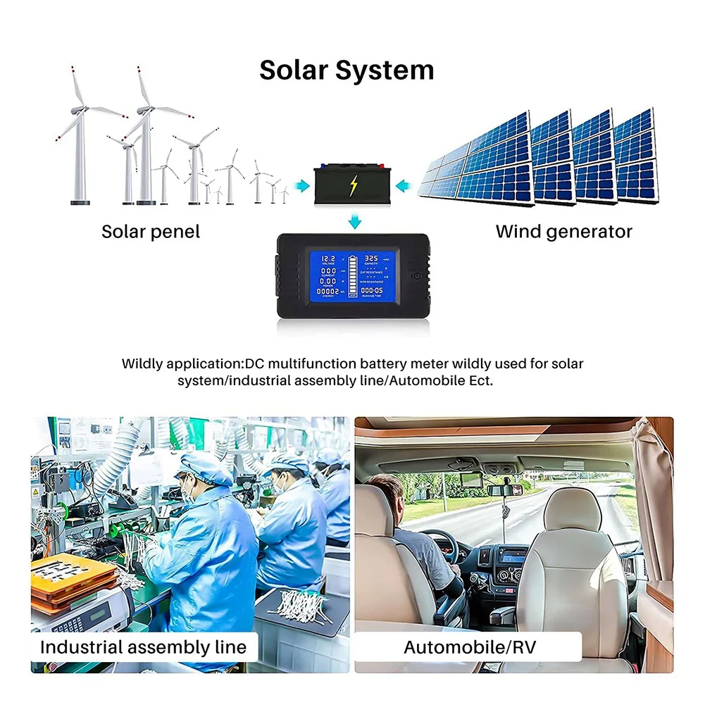 

ABIY PZEM015 Digital DC 0-200V Voltage Current with 300A Shunt Car Battery Tester Voltage Meter Monitor 12V 24V 48V