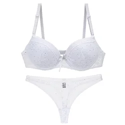 2024 New Sexy Lace Rhinestone Bras Set For Women Plus Szie Lingerie 34/75 36/80 38/85 40/90 42/95 BCDE Cup Underwear