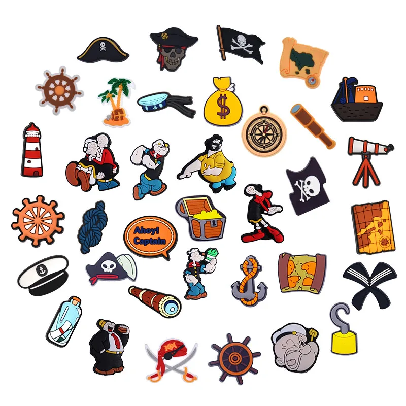 Pirate Sailor Navigation Shoe Charm - Cute 8-216Pcs PVC Deco