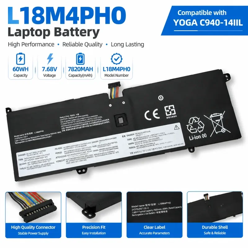 L18M4PH0 L18C4PH0  Laptop Battery For Lenovo YOGA C940-14IIL 81Q9