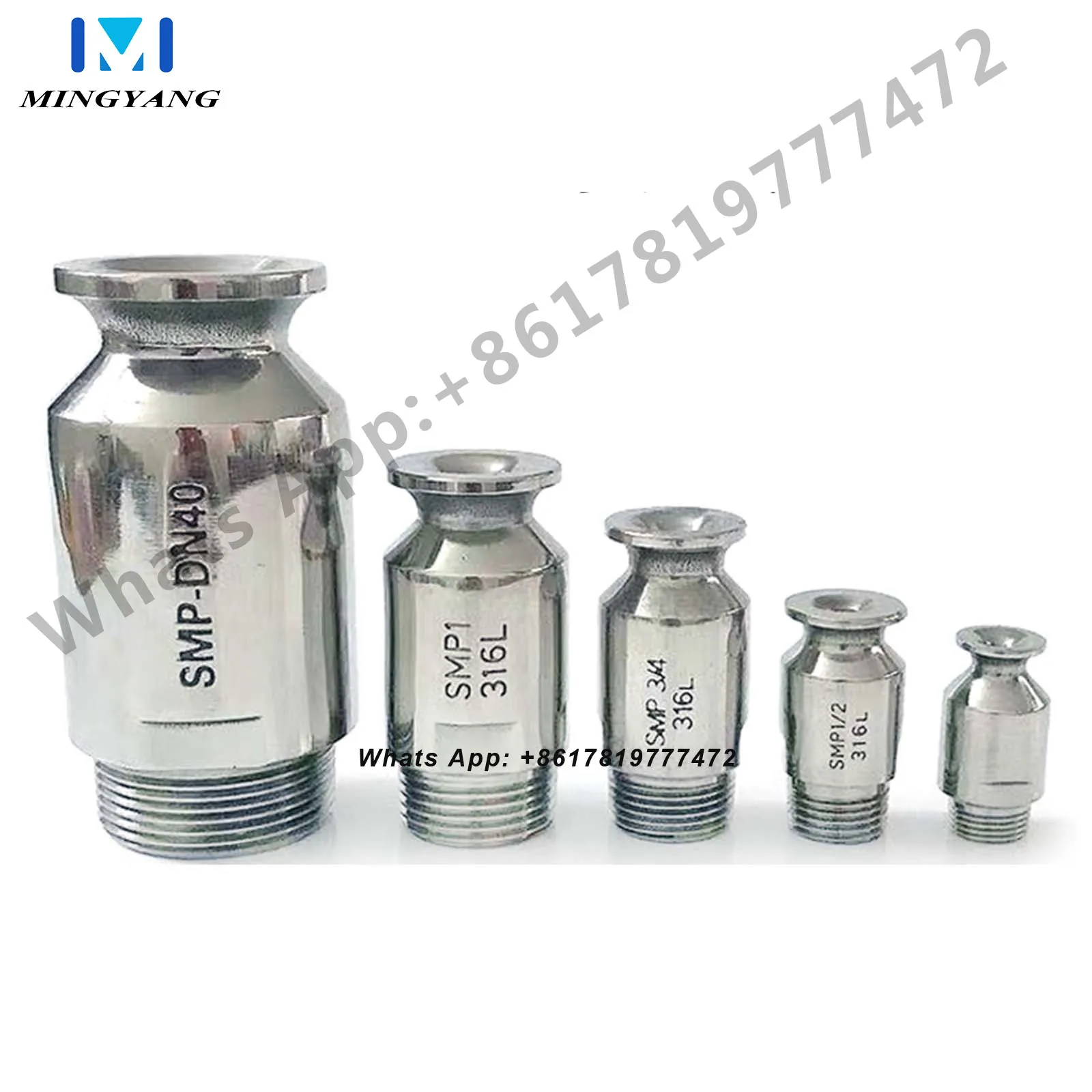 SMP 316L Stainless Steel Solid Cone Nozzle Large Diameter Anti-clogging Dust Removal Cleaning Large Flow Spray Nozzle