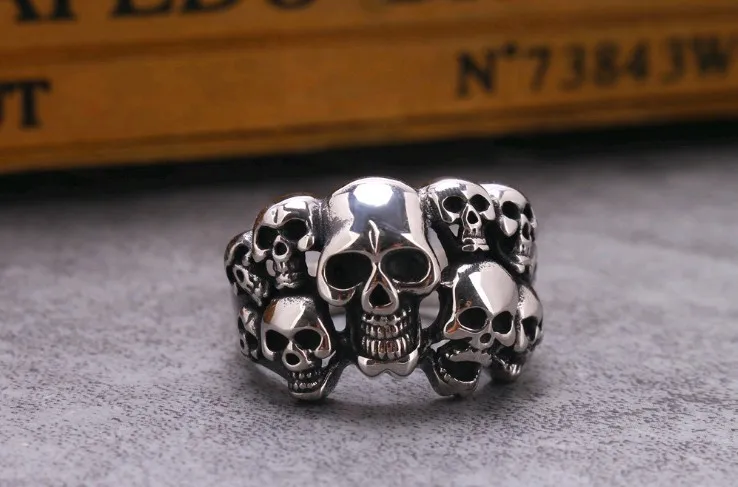 New European and American Skull Dominant Men's Ghost Head Ring