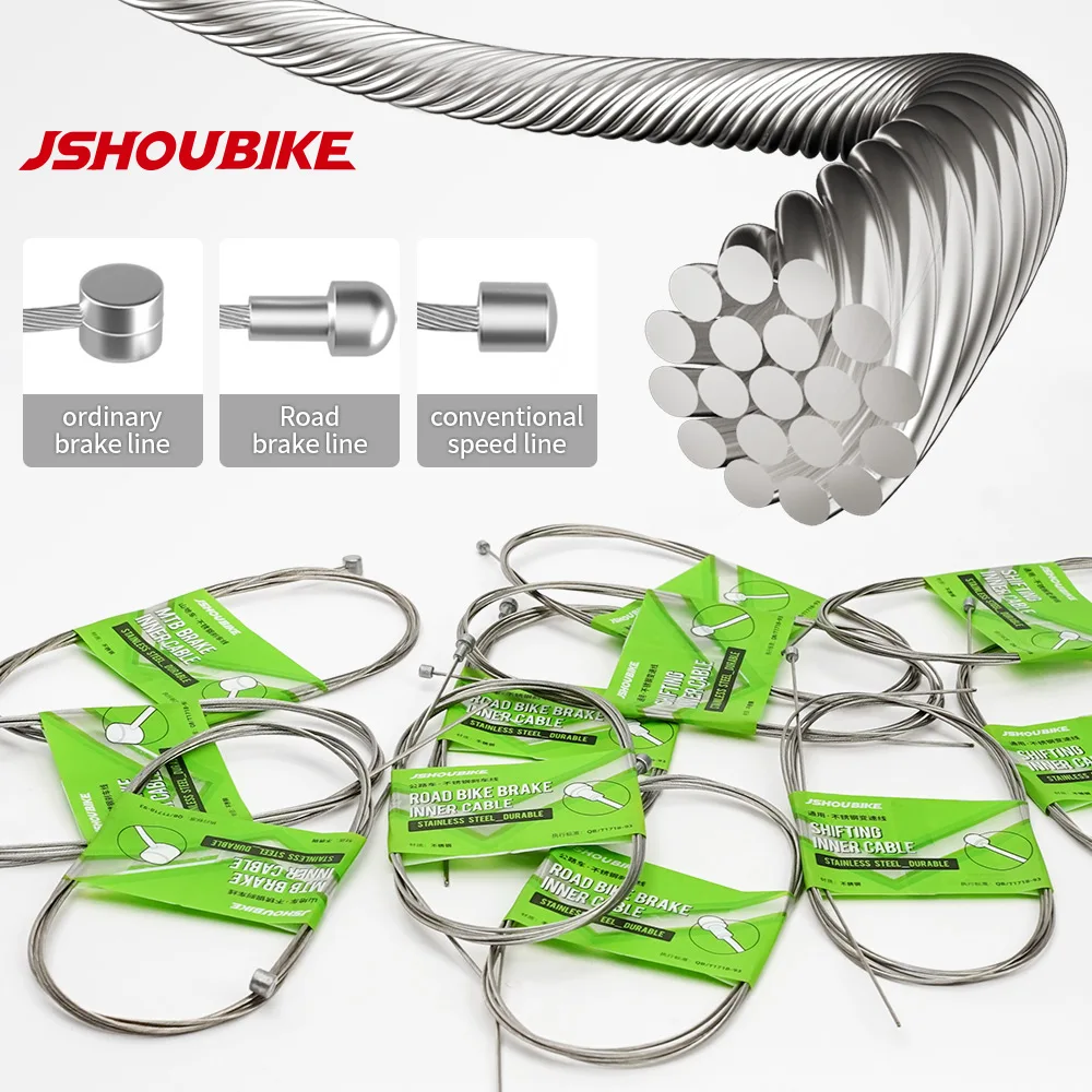 JSHOUBIKE 1/2/20 Stück MTB/Rennrad Innen-Schalt- und Bremsseil 2,1 m/2,3 m/5 m, robustes Edelstahlseil für Renn- und Mountainbikes