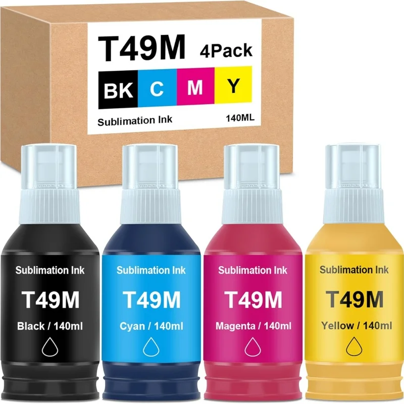 T49 T49M Sublimation Ink 560ml Compatible Replacements for SureColor F170 F570 Sublimation Printers, T49M1 T49M2 T49M3 T49M4 Ink