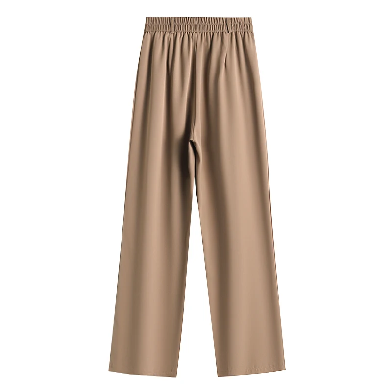 กางเกงขายาวทรงตรงเอวสูง รุ่นบางเบาสำหรับฤดูร้อน ทรงกระบอกขาบาน ผู้หญิง สไตล์เกาหลี เหมาะสำหรับใส่ไปทำงาน