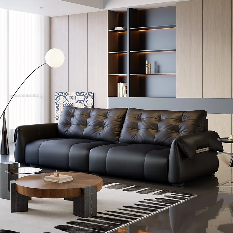 Black Swan Sofa Big Black Bear Italienisches Minimalistisches Geradliniges Sofa für Kleine Apartments Wohnzimmer Moderne Schlichtheit