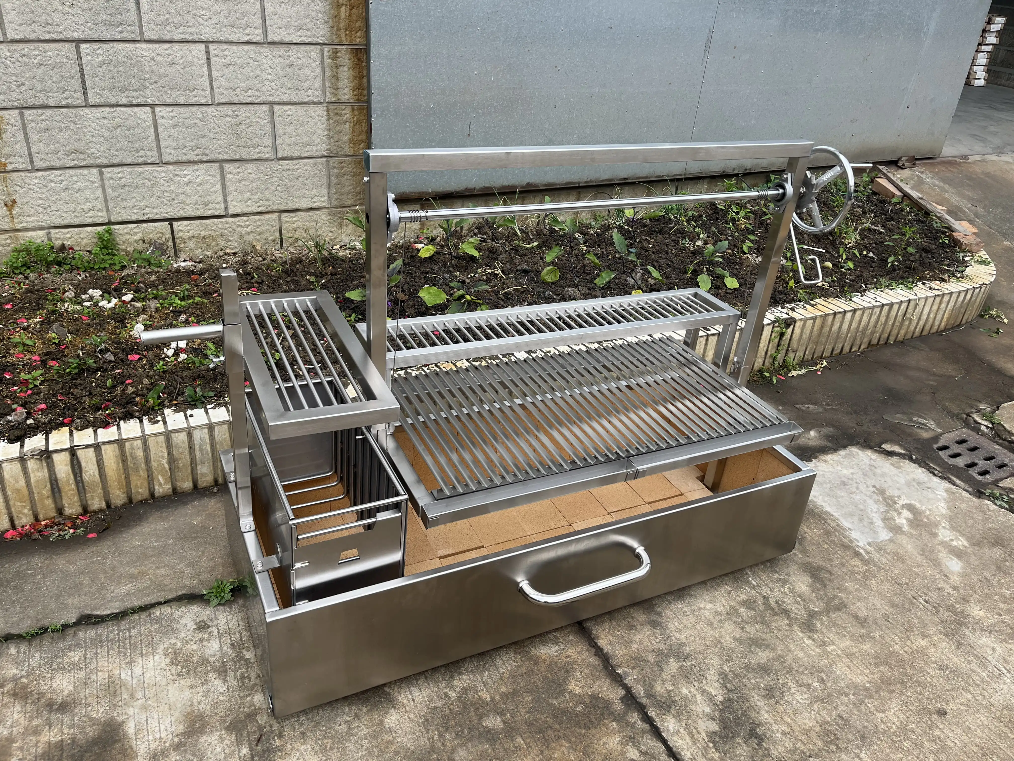 Argentinian-style Wood Charcoal Santa Maria Bbq Grill With Brasero for Barbeque