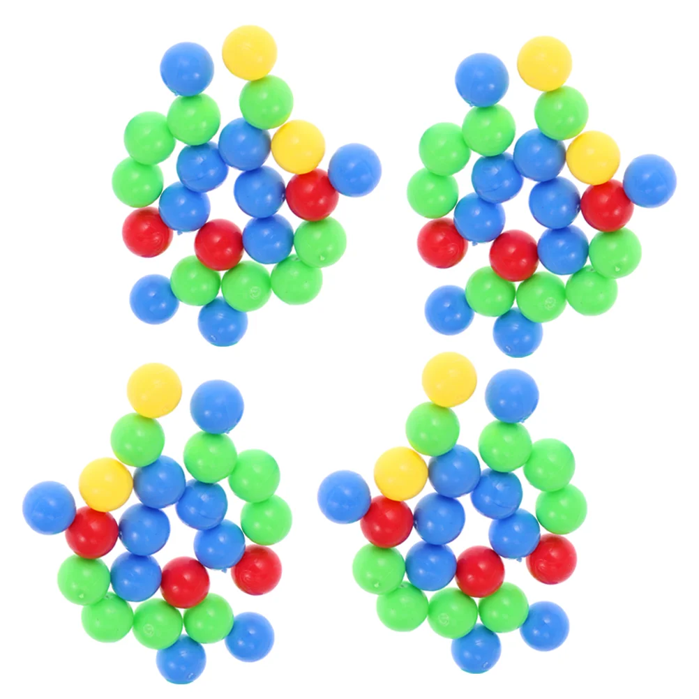 4 sacos com furos mármores bolas de substituição de jogo pai-filho contas redondas de plástico