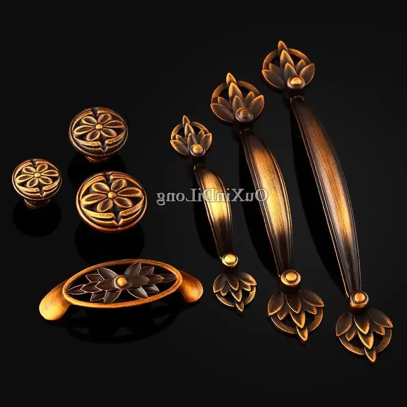 

Европейский стиль, 10 шт., мебельные ручки из цинкового сплава, антикварные ретро-шкафы, ящики для шкафа, дверные ручки и ручки для кухонного шкафа