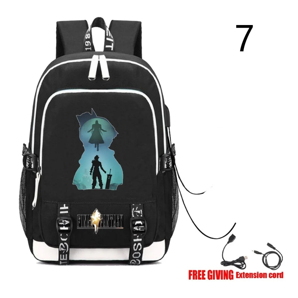 2022 New USB Charge Interface Finals Fantasys BackpackCanvas Shoulder School Bags Pocketbook Travel Bags Laptop Backpack Game