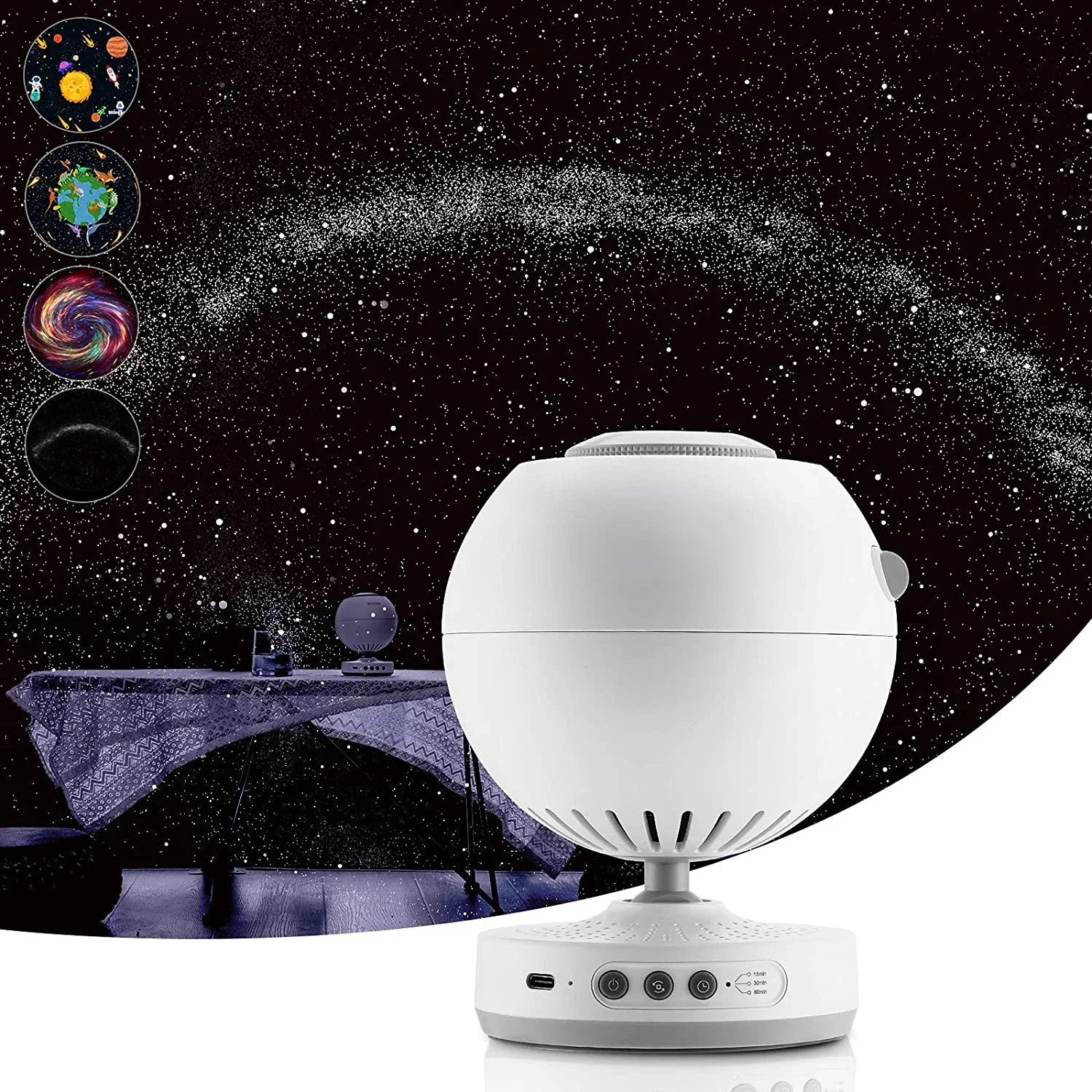 POCOCO Star Projector,Galaxy Lite Home Planetarium Galaxy Projector with Real Starry Skylight Presentation,Night Light Ambiance