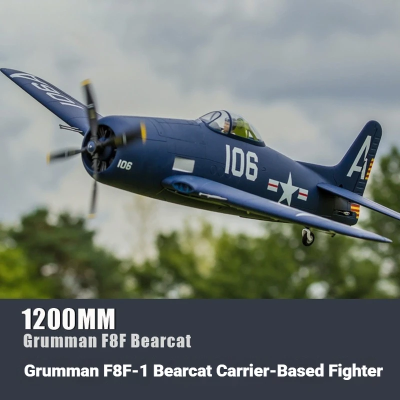 Freewing 1200mm Spannweite F8F-1 Grumman Panda Trägerbasierter Kolbenkämpfer 1/9 Simulation Propeller Modell Erwachsene Outdoor Spielzeug Geschenk
