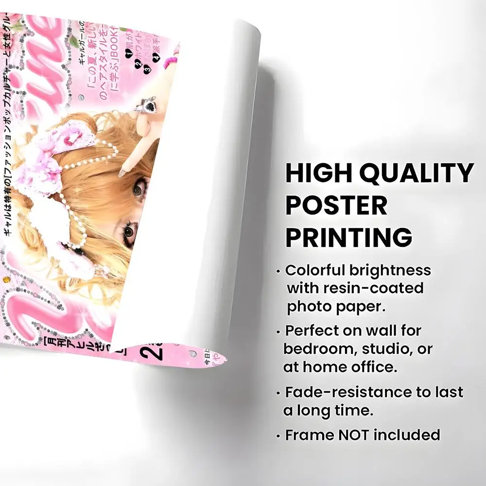 Fashion Magazine Magazine Cool Gyaru egg Poster Self-adhesive Art Waterproof Paper Sticker Coffee House Bar Room Wall Decor