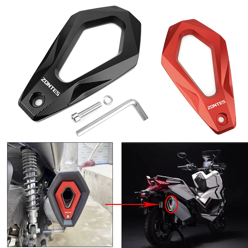 For Zontes 368G 368M 368K 368D 368E 400G Exhaust Pipe Tip Cover Motorcycle Modified  Accessories System Protector 368 G M K D E