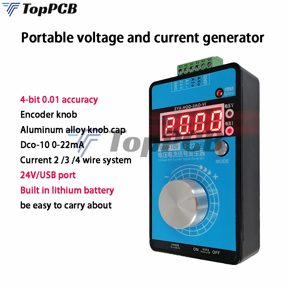 Handheld Digital Voltage Current Signal Generator 0-5V-10V 0-4-20mA Signal Generator for PLC Multimeter Transmitter