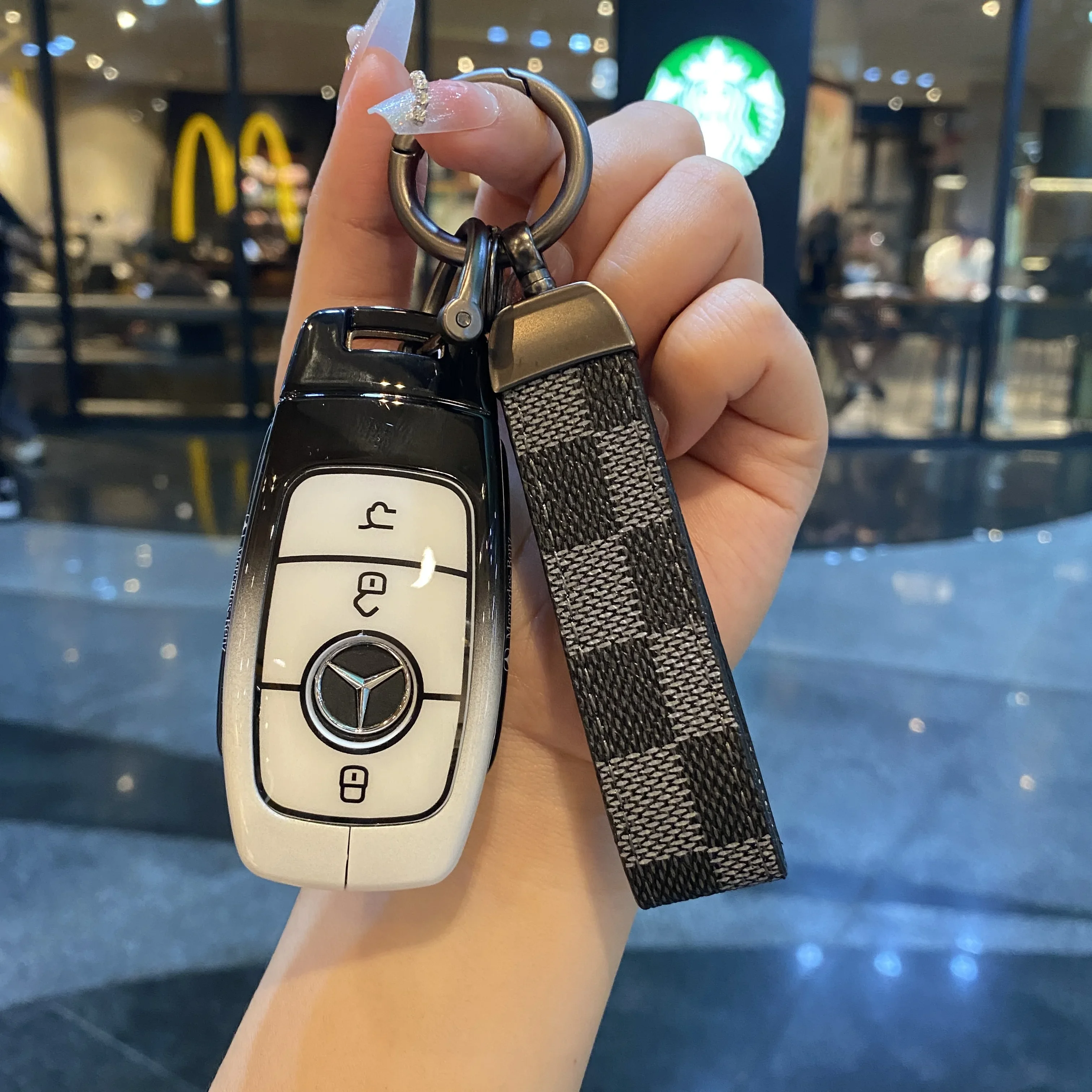 Car Key Case Cover Key Bag For Mercedes Benz A C E S Class W221 W177 W205 W213 Car-Styling Holder Shell