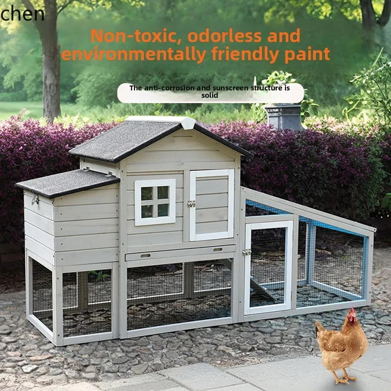 HT solid wood cat nest four-season pet cage duck house outdoor dual-purpose chicken shed breeding cage view 2
