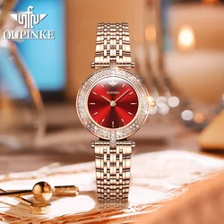 OUPINKE  3191  Diamond encrusted ultra-thin simple and stylish women's quartz watch