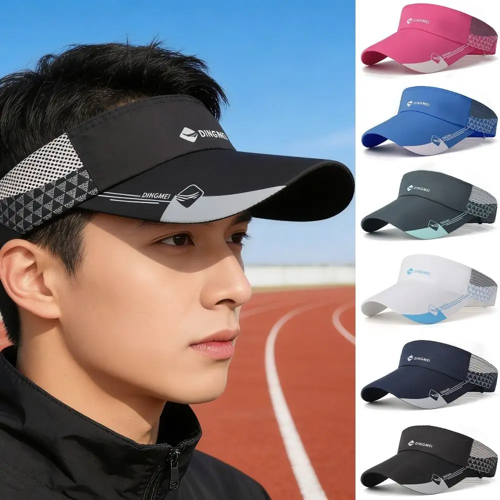 Summer Empty Top Sun Hat Anti-UV Adjustable Sports Visor Breathable Long Brim Tennis Hat Cycling