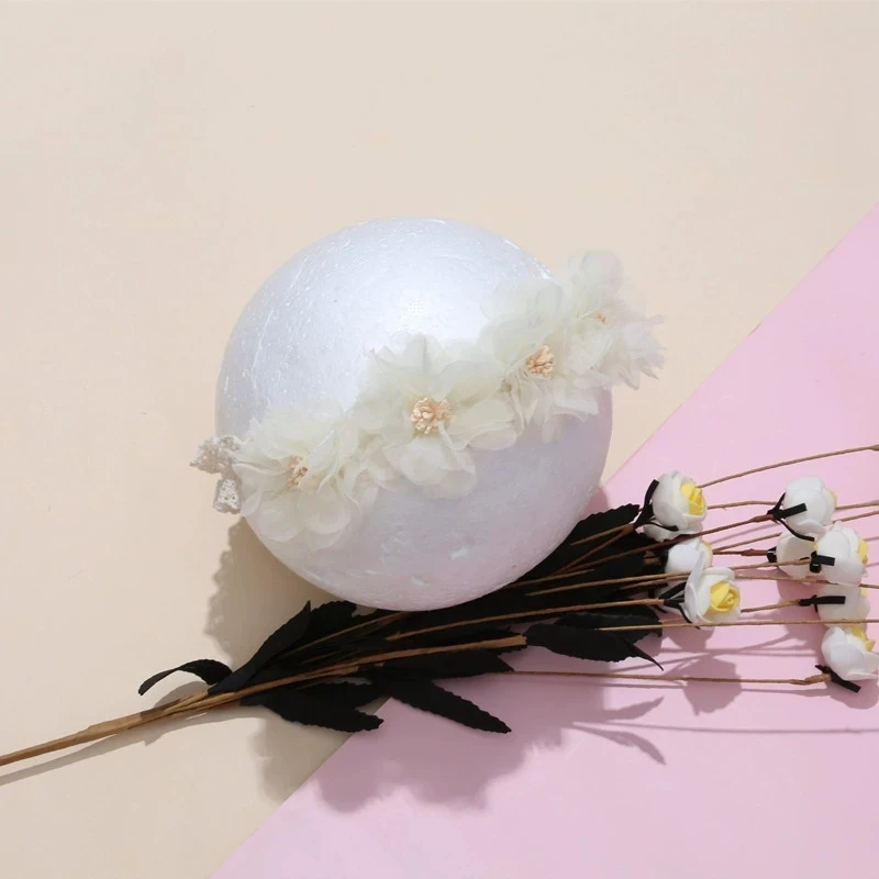 

Lace Floral Headband Summer Baby Elastic Hairband Flower Wreath for Girls Headwear Photography Props Kids Hair Accessories