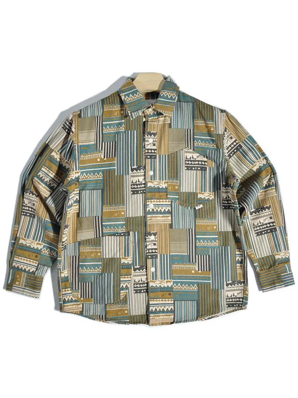 

Рубашка в стиле ретро с японским мультяшным принтом, американская охотничья рубашка, повседневная мужская рубашка с длинным рукавом на пуговицах, верхняя одежда в стиле барокко