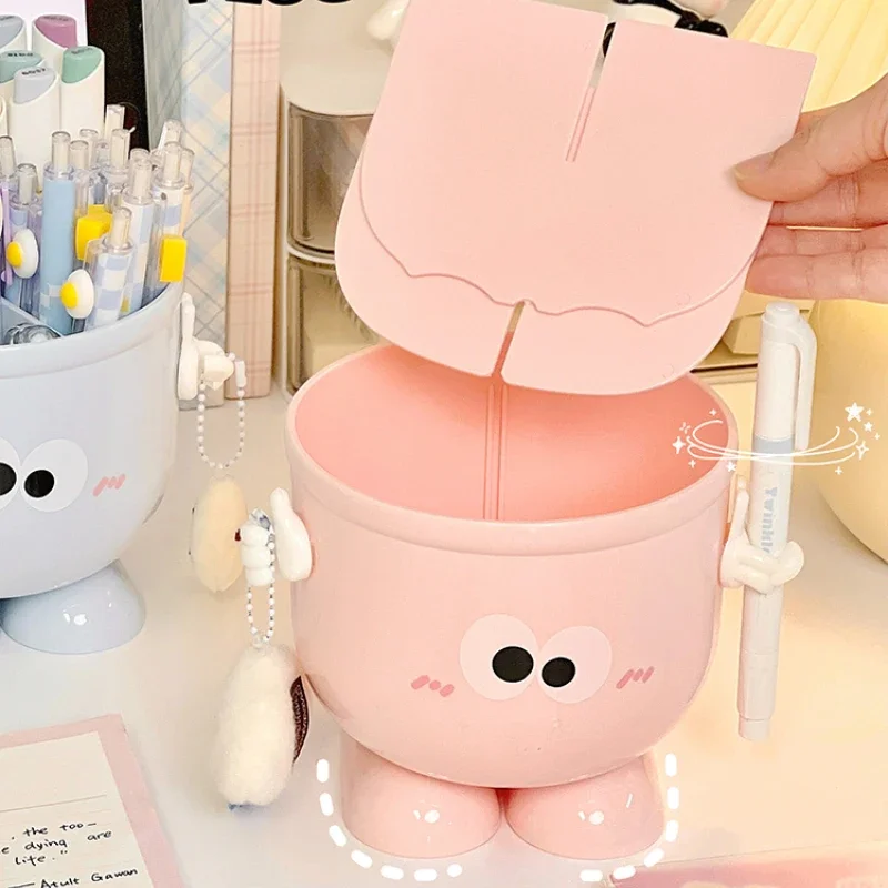 Imagem -02 - Criativo Pen Holder com Gancho Mesa Bonito Papelaria Caixa de Armazenamento Rack Estudante Crianças Meninas Organizador de Mesa Kawaii