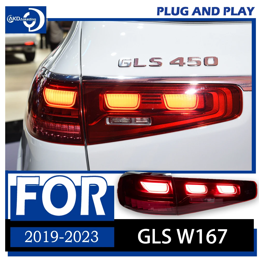 AKD Car Styling for GLS W167 LED Tail Light 2019-2023 W167 Tail Lamp LED Rear Lamp DRL Signal Brake Reverse auto Accessories