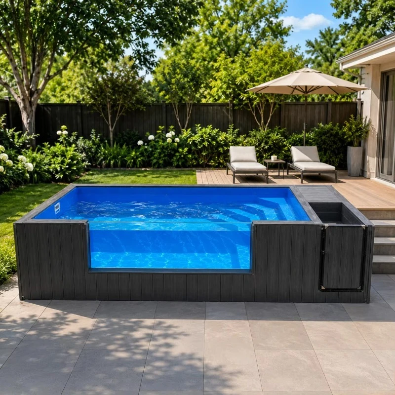 Container Plunge Pool Modern Compact Leisure Facility Boost For Small Villa Backyard Boutique Homestay And Private Terrace