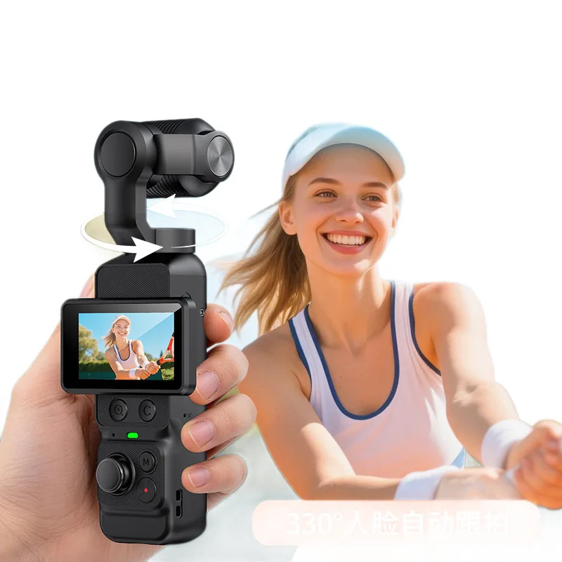 LK036 4K Handheld Gimbal Camera Face Recognition Auto‑Follow Anti‑Shake Vlog Cam Portable Pocket Video Camera Travel Shooting