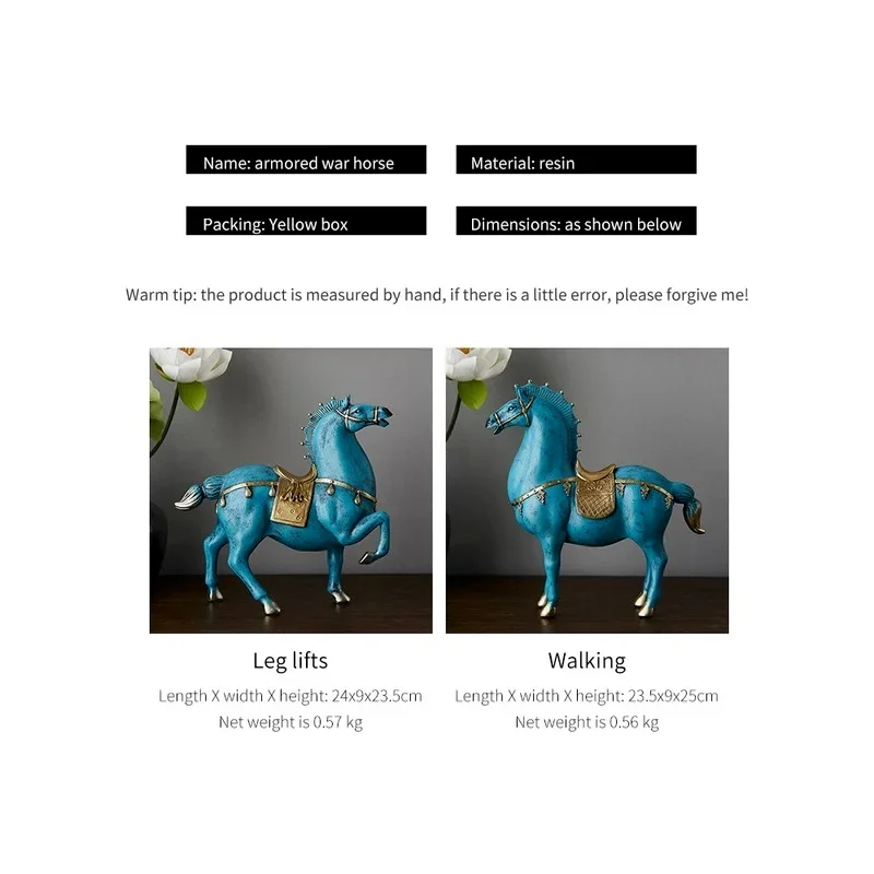 Horse Sculpture Home Decoration Accessories Chinese Style Living Room Decoration Dengshui Statue Office Decor Housewarming Gifts