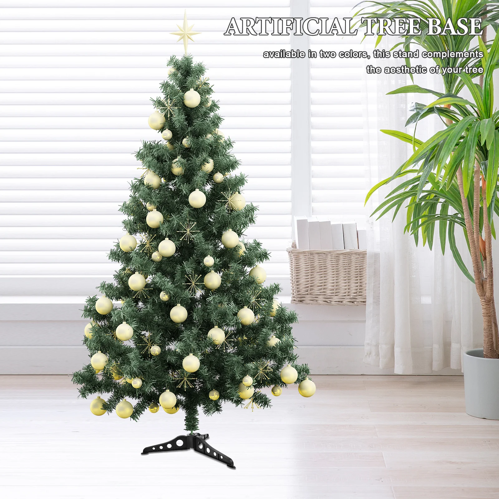 

2pcs Christmas Tree Stand Base Adjustable For Artificial Fake Xmas Tree Stable Support Holiday Decor Green Black