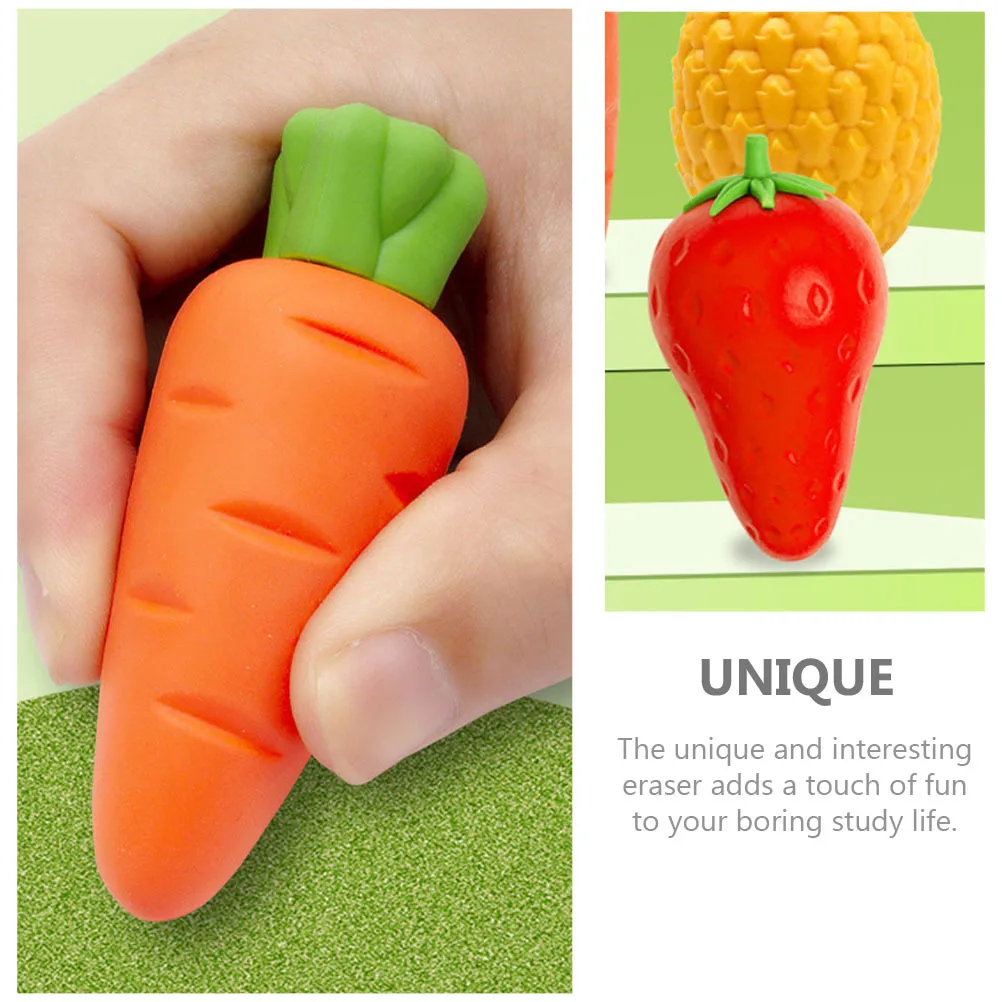 

4Pcs Kids Fruit Erasers Cartoon Adorable Portable Stationery Pencil Erasers Supplies Kids Accessory Painting Accessory