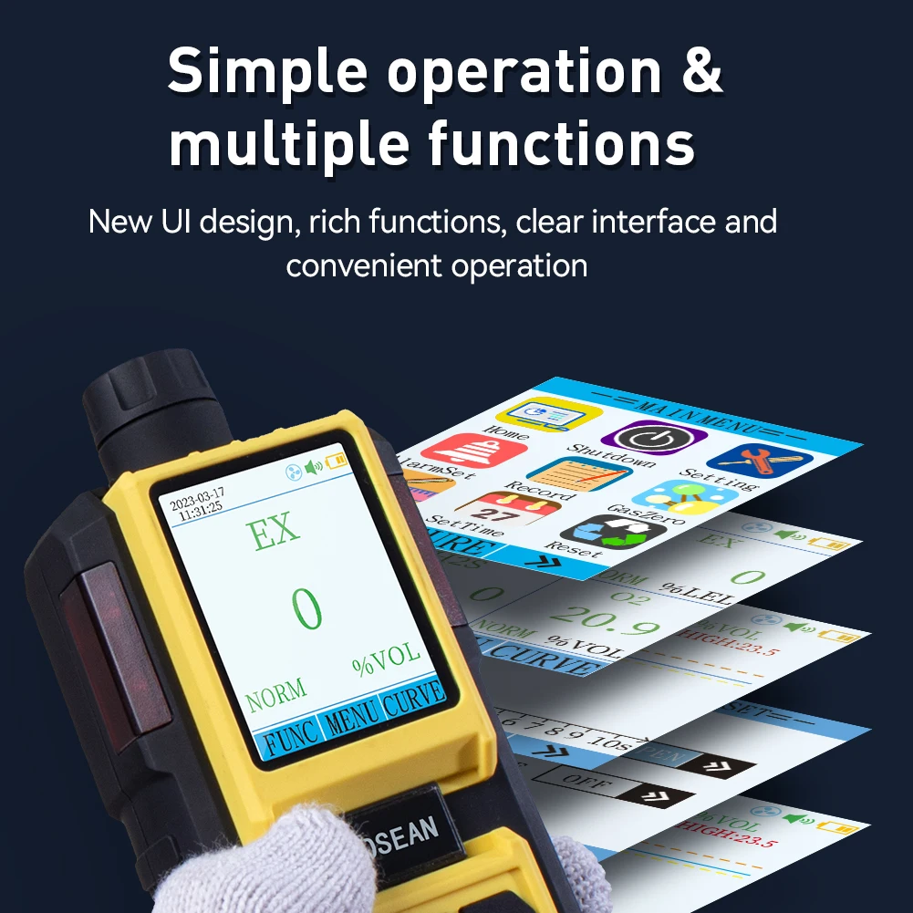 Pumping Gas Detector Portable EX Combustible gas Four Alarm methods explosion-proof Alarm detector