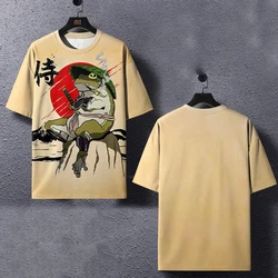 Japanese Samurai Cat Men's T-Shirt Summer Fashion Short Sleeve 3d Printed Cartoon Men's Clothing Anime T Shirt For Men Tops Tee