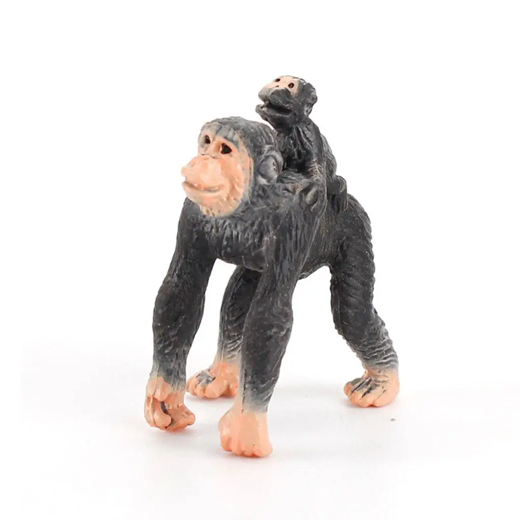 6 Stuks Chimpansee Beeldje Decor Speelset Dieren Speelgoed Beeldje Voor Kinderen