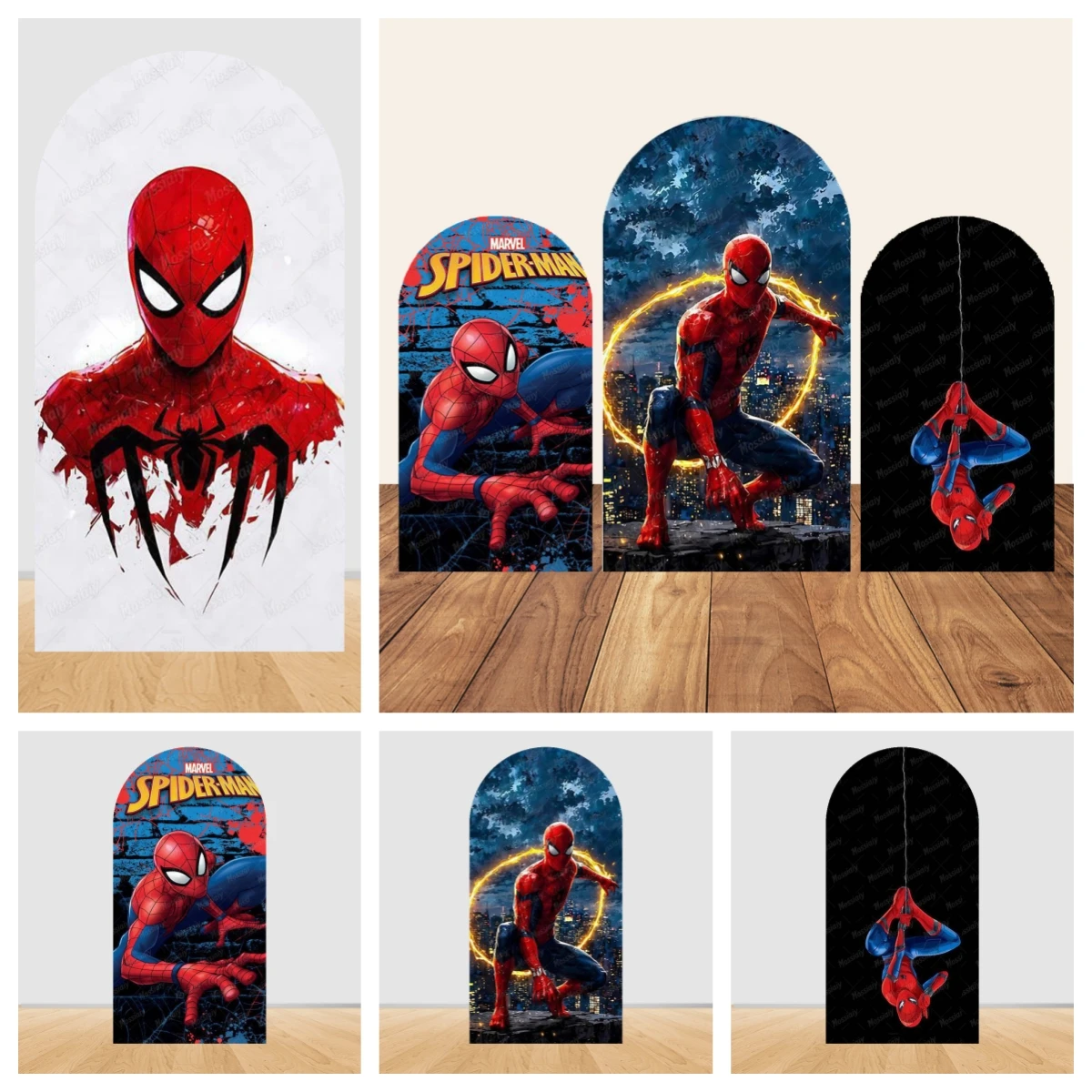Marvel Spider Man Arch Background Cover Superhero Banner City Children's Boys Birthday Party Decoration Photography Background