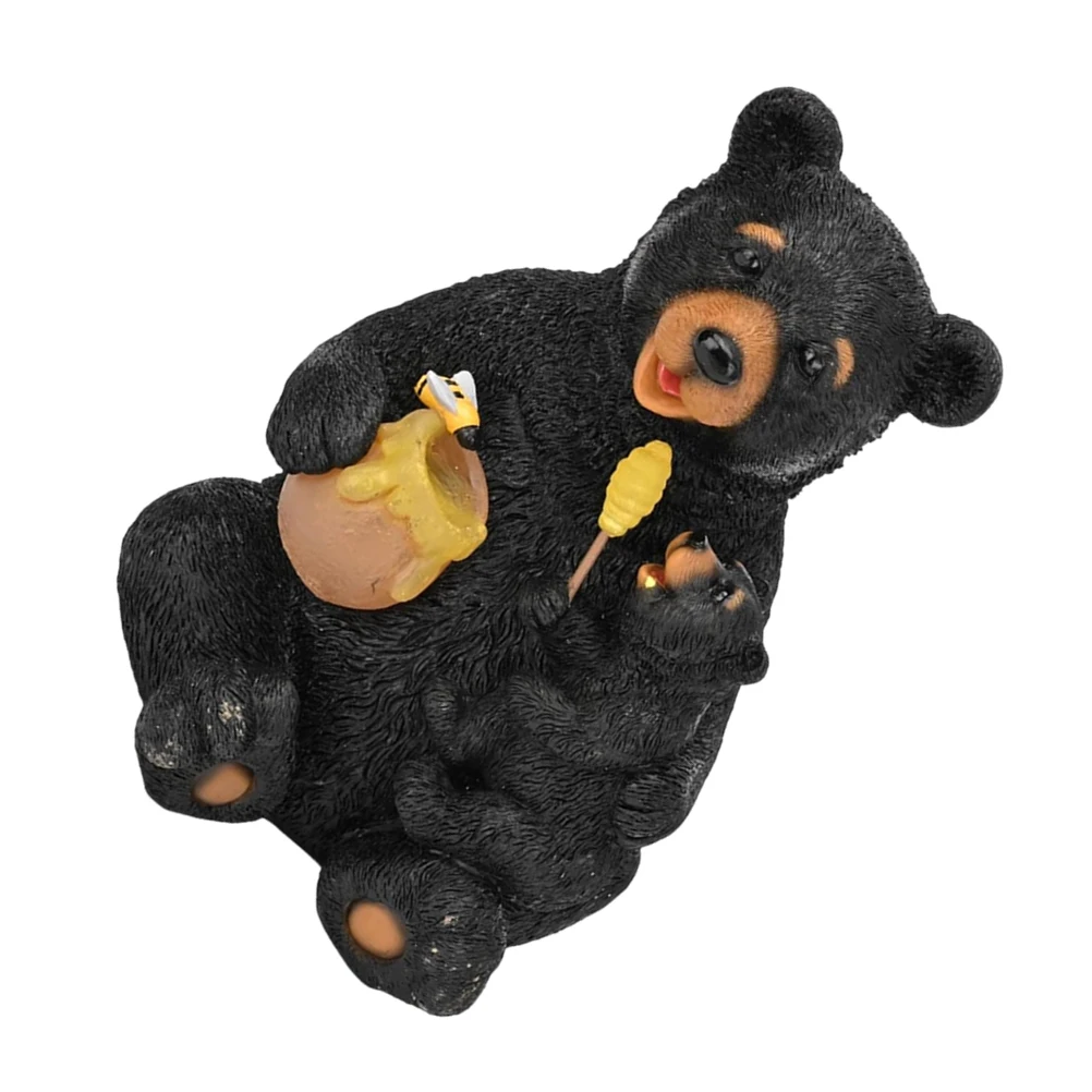 

Resin Bear Ornament Outdoor Garden Decoration Led For Patio Balcony Yard Lawn Sculpture Light Honey Design Weather Resistant
