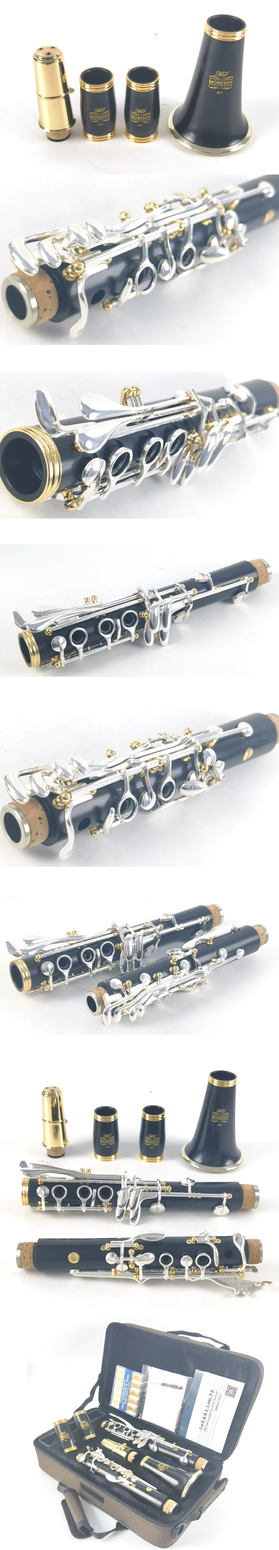 MORESKY Klarinette Bb 17 Tasten Versilbertes Grenadilla/Ebenholz Sib-Klarinette M1·A – Detail 1